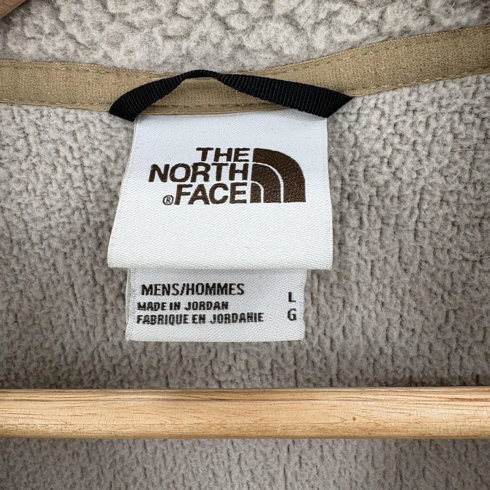 The North Face Cragmont Pullover Mens Large Beige Sherpa Fleece Snap Hiking Work